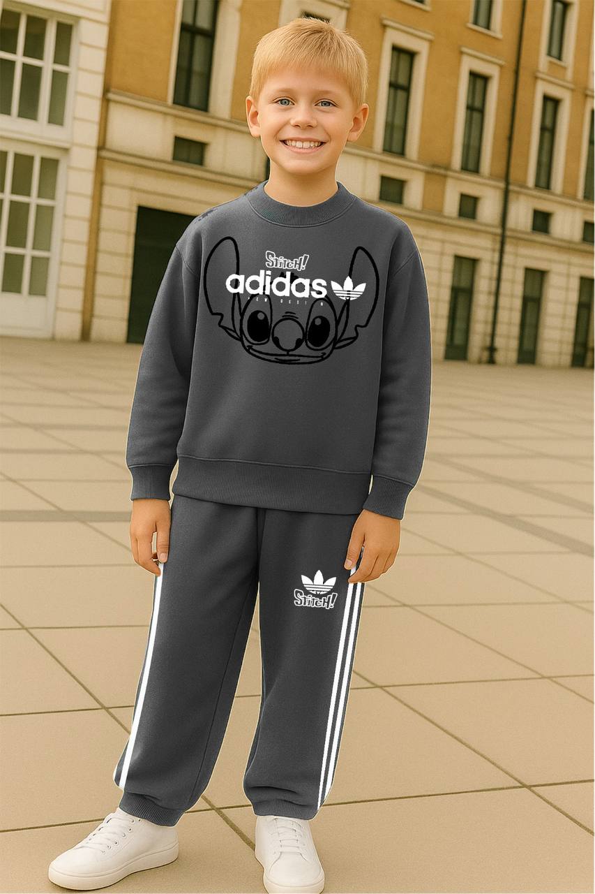 Adidas Stitch Baskılı Gri Takım