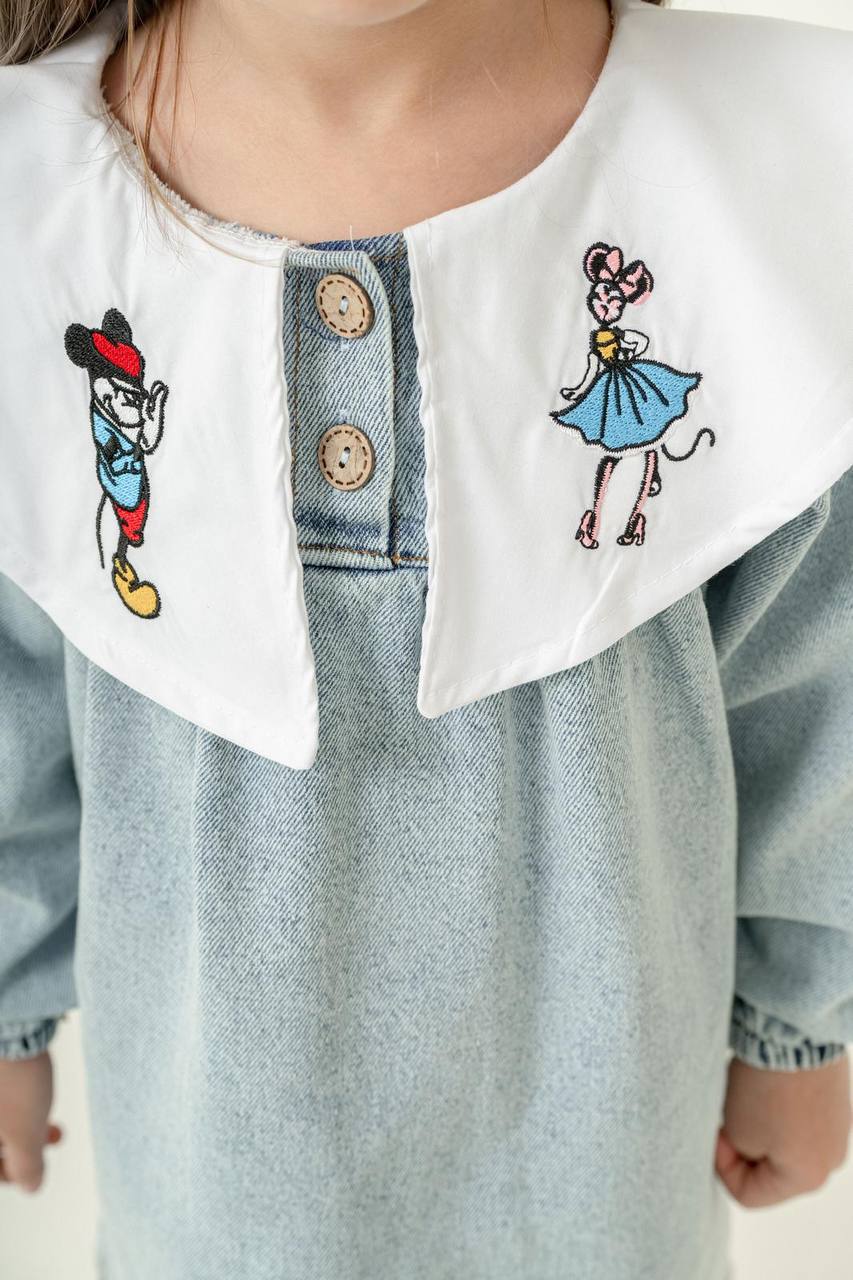 Disney Figürlü Kot Elbise